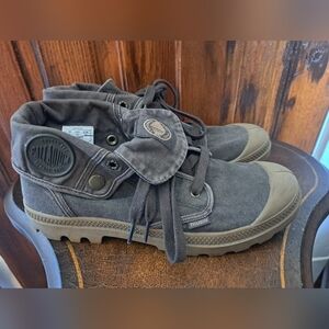 Palladium Gray and Tan Ankle Boots